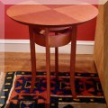 F10. Small side table with marquetry top. 24"h x 19.5"d 